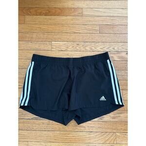 Adidas Women’s 3-Stripes Running Shorts Black White Size XL Lightweight Active
